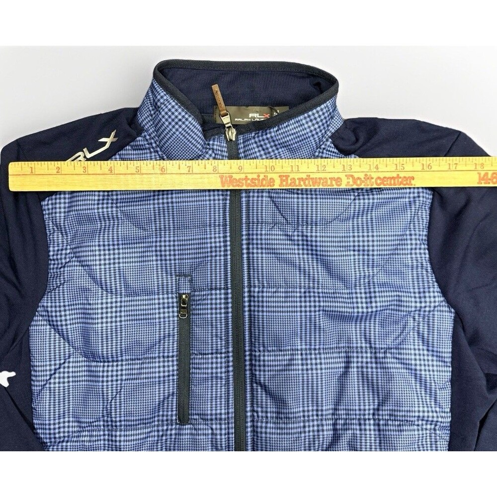 NWT RLX RALPH LAUREN Mens Medium Houndstooth Wool-Blend Quilted Jacket Blue $268 - Picture 6 of 14